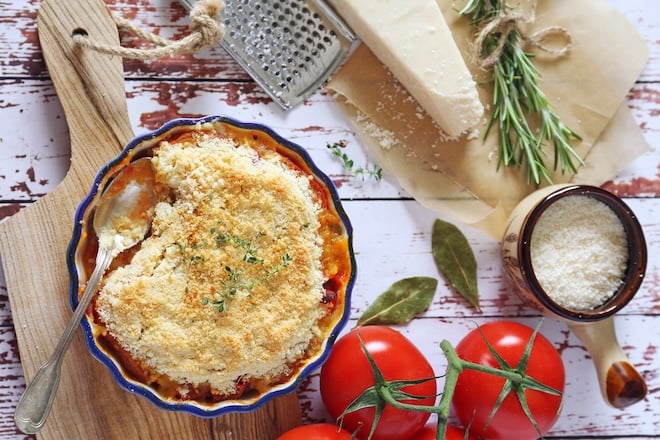 crumble aux tomates et parmesan