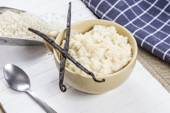 bol de riz au lait à la vanille