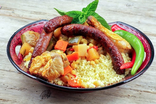 plat de couscous merguez