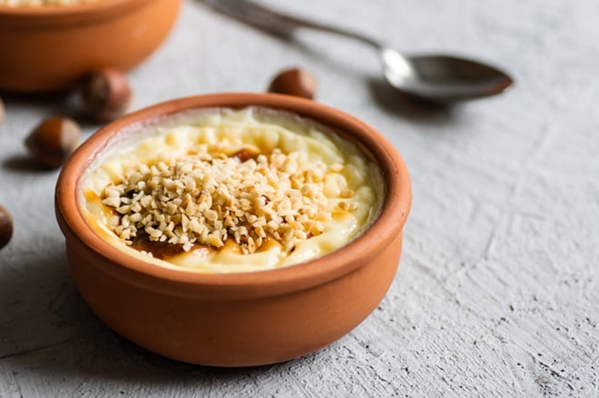 riz au lait aux noisettes grillées