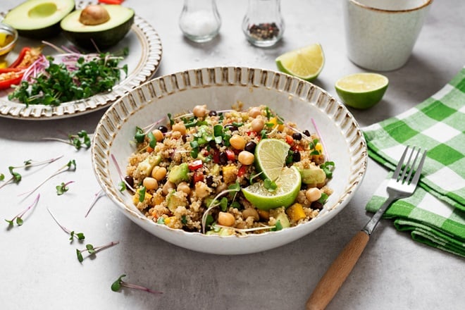 assiette de taboulé aux pois chiches