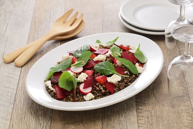 Salade de lentilles aux fraises.