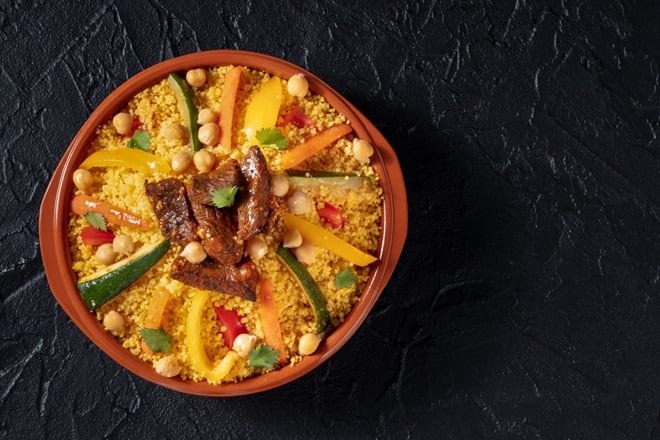 couscous aux légumes et à la viande