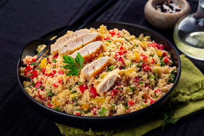 plat de taboulé au poulet