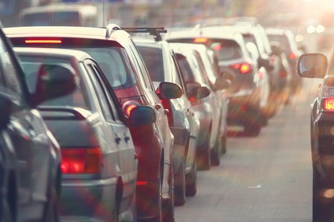 traffic jam on the road