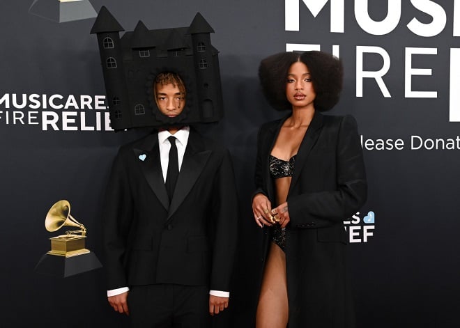 Jaden Smith et sa soeur Willow sur le tapis rouge des Grammys