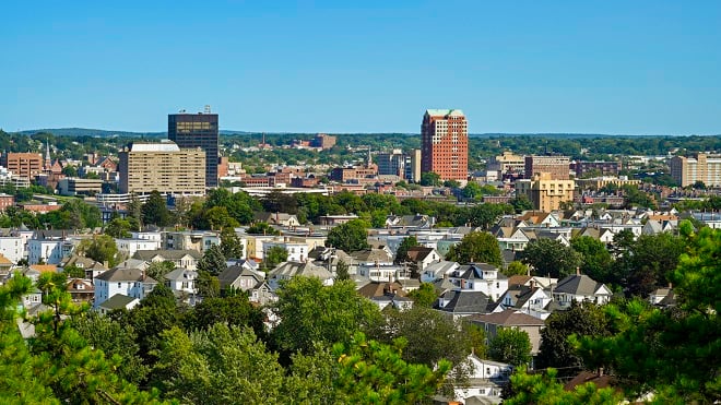 Panoramablick auf Manchester in New Hampshire