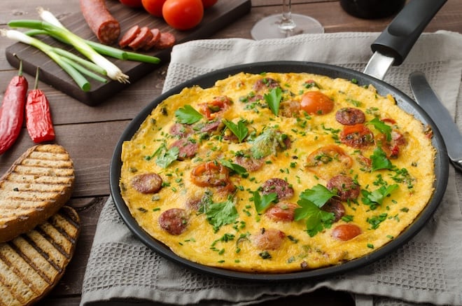 omelette au chorizo