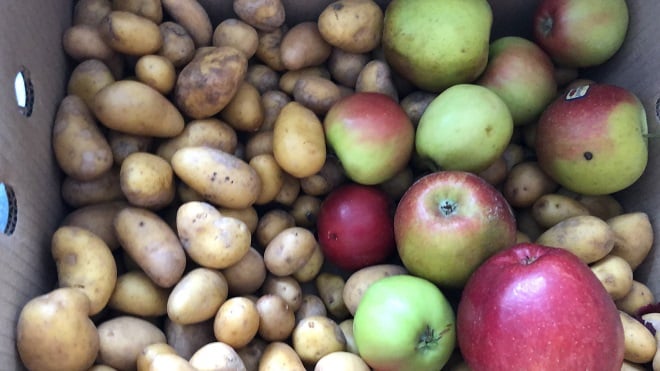 sac de pommes de terre avec des pommes