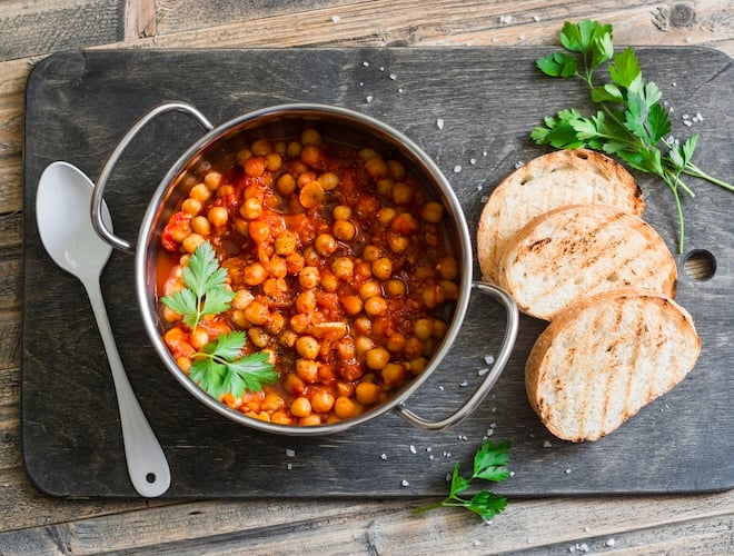 pois chiches mijotés aux tomates