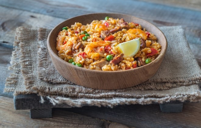 plat de risotto au chorizo