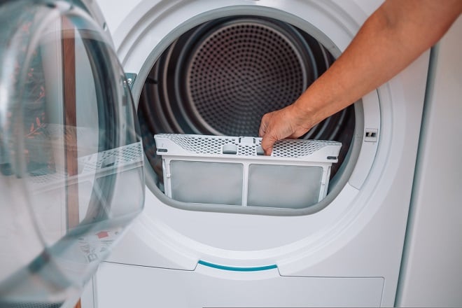 filtre à peluches d'un sèche-linge