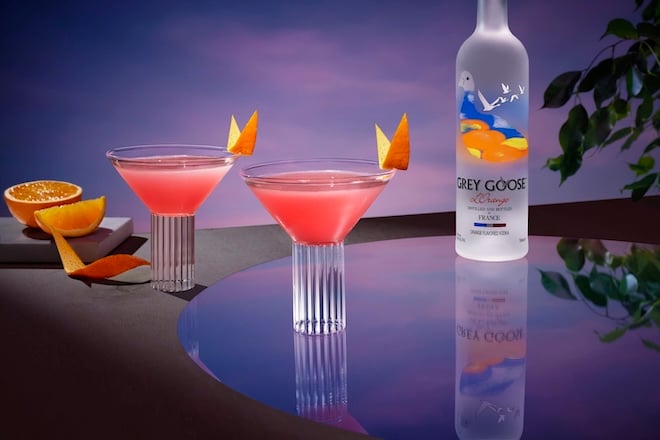 cocktail l'orange Cosmo avec Grey Goose