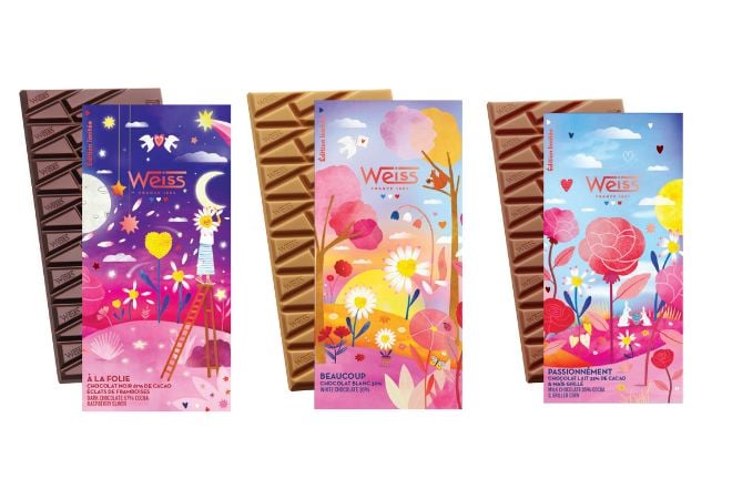 tablettes de chocolat Weiss pour la Saint-Valentin