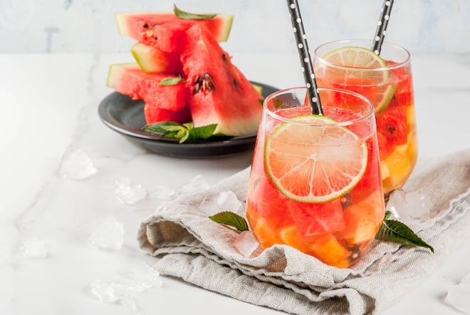 Verre de sangria au melon