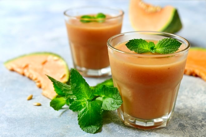 Verrine de soupe froide au melon