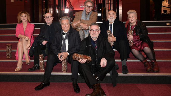 Michel Blanc avec la troupe du Splendid