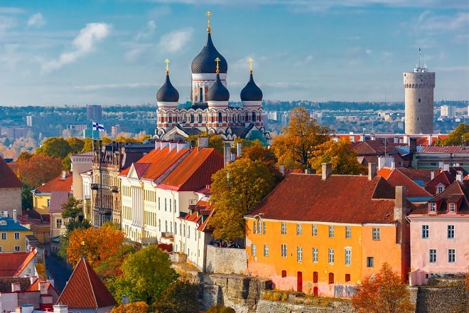 vue aérienne de la ville de Tallinn en Estonie