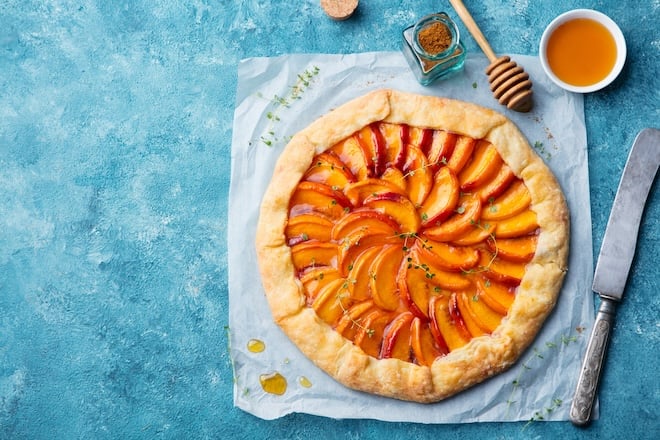 tarte aux pêches et au miel