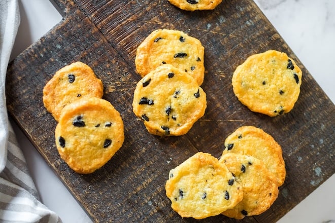 cookies salés aux olives noires