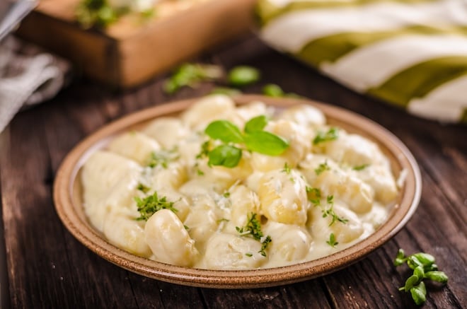 gnocchis à la crème et poulet