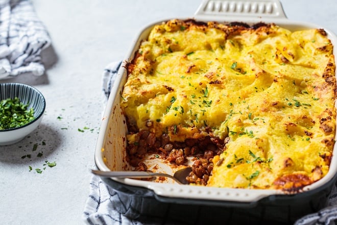 hachis parmentier à la viande et sauce tomate