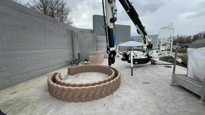 Contruction d'un bâtiment avec une imprimante 3D