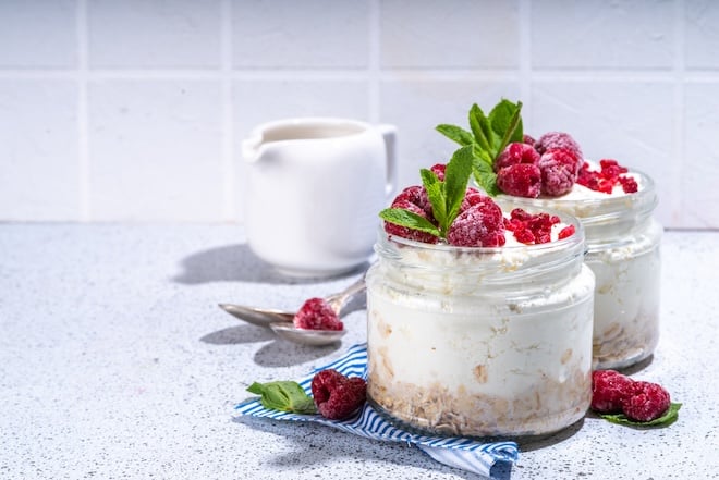 verrine aux framboises et mascarpone